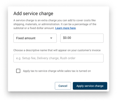 Fixed Service Charge